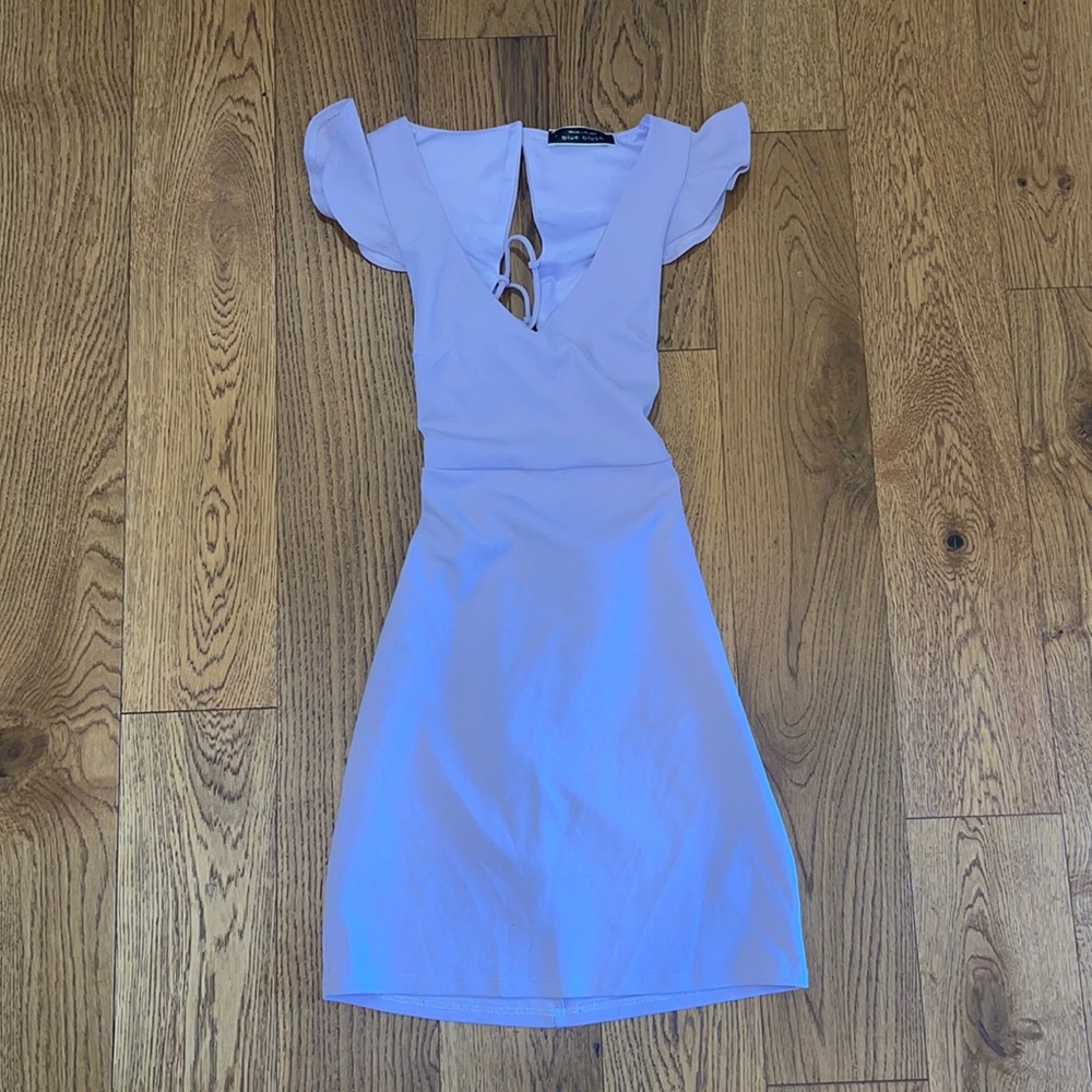 BLUE BLUSH pastel purple lace up back dress SIZE XS